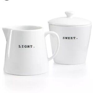 Whiteware Words Collection Light & Sweet Sugar & Creamer Macy's